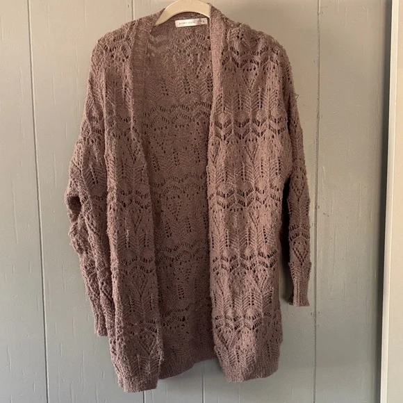 Altar'd State Open Knit Cardigan - Taupe - Picture 1 of 3